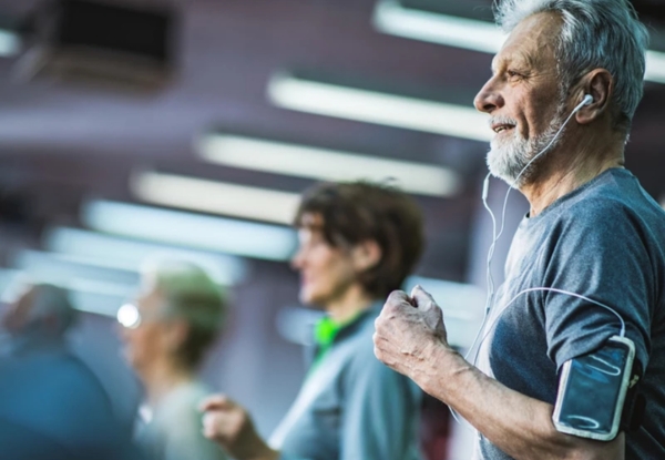 Two Column Senior On Treadmill