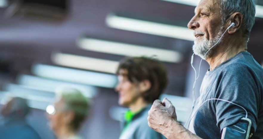 Two Column Senior On Treadmill