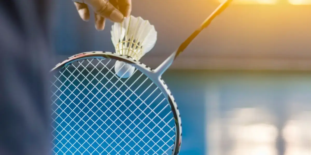 Close up of badminton racket and shuttlecock