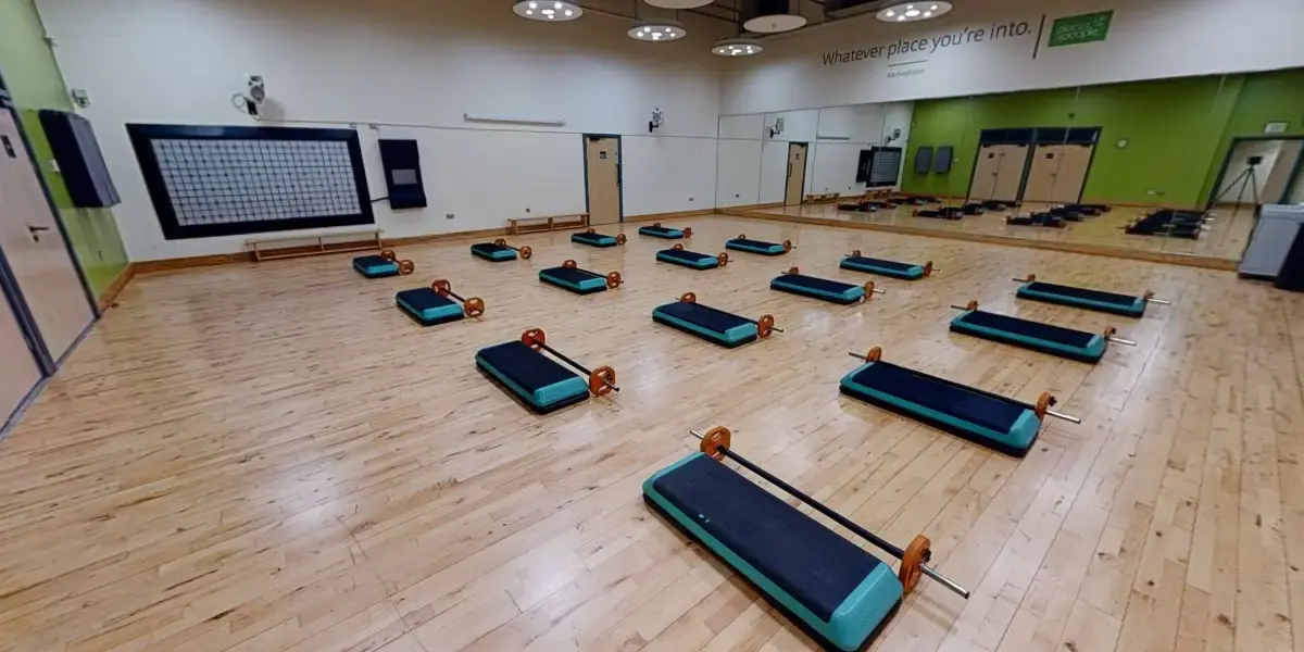 Group exercise studio at Harborne