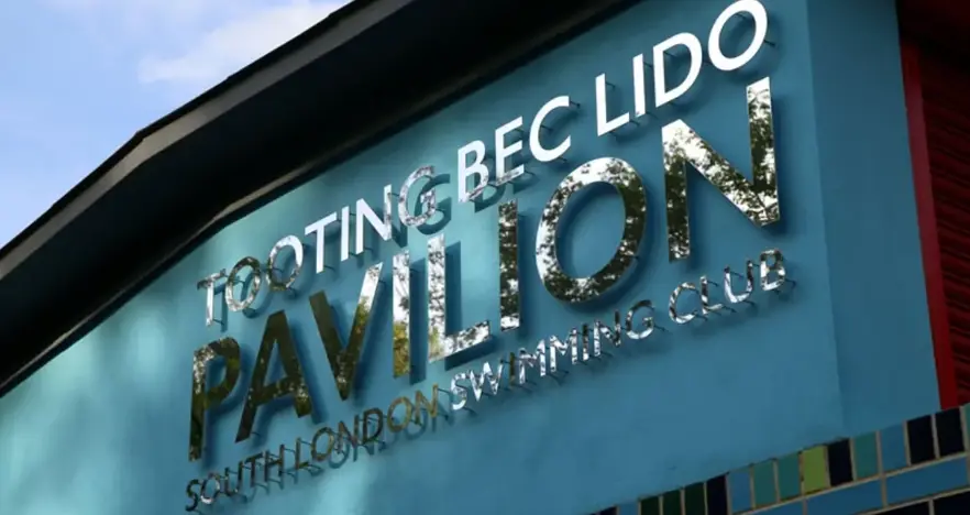 Tooting Bec Lido external signage