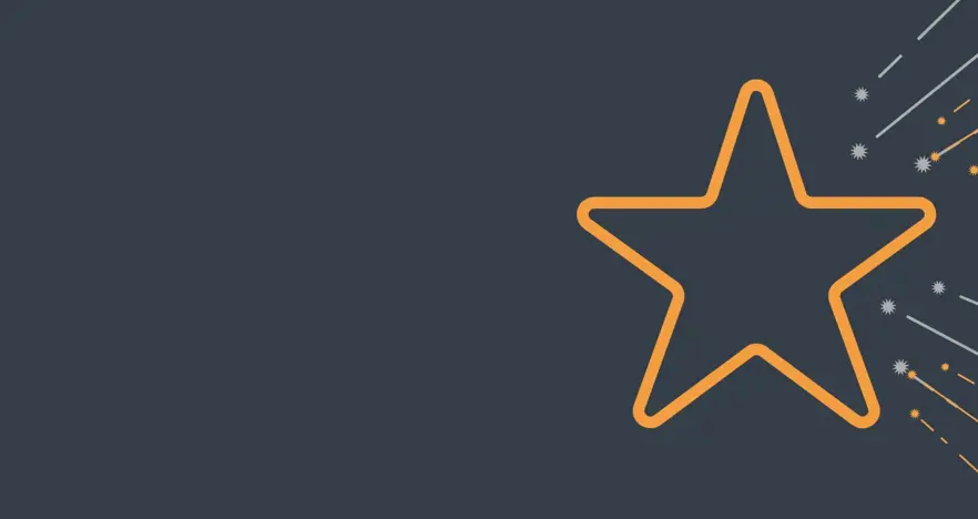 Orange star on dark grey background